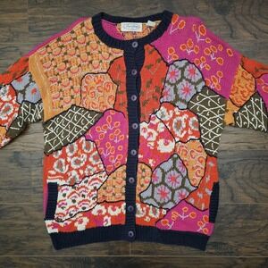 Small Patchwork Floral Crochet Sweater Grandmacore Cottagcore Jayson Young Indie